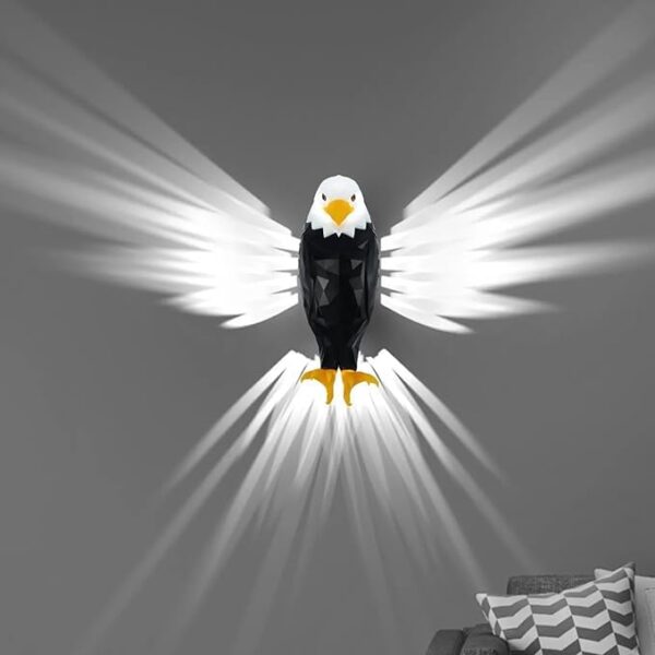 Bald Eagle Wall Light In Just Rs 699 - 3D Animal Night Lamp, USB Charging, Remote Control, Battery Operated Eagle Light for Bedroom, Living Room - Image 5