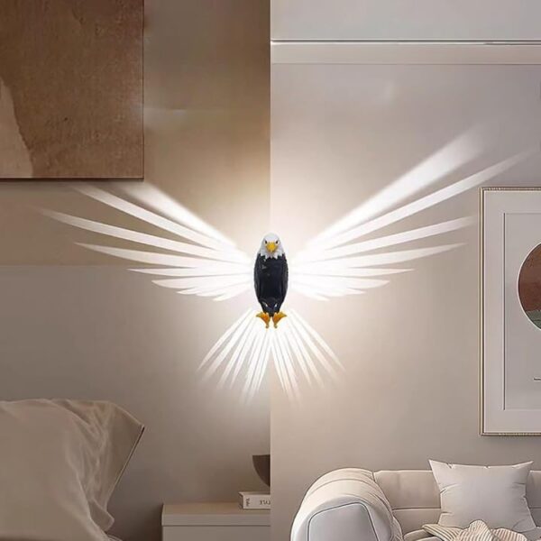 Bald Eagle Wall Light In Just Rs 699 - 3D Animal Night Lamp, USB Charging, Remote Control, Battery Operated Eagle Light for Bedroom, Living Room - Image 4